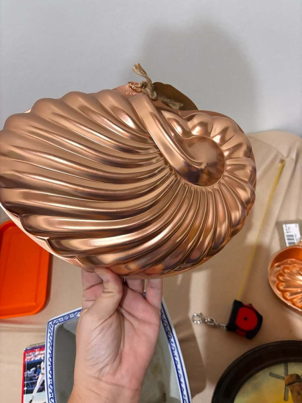 Vintage Copper Tone Aluminum Nautilus Shell Mold